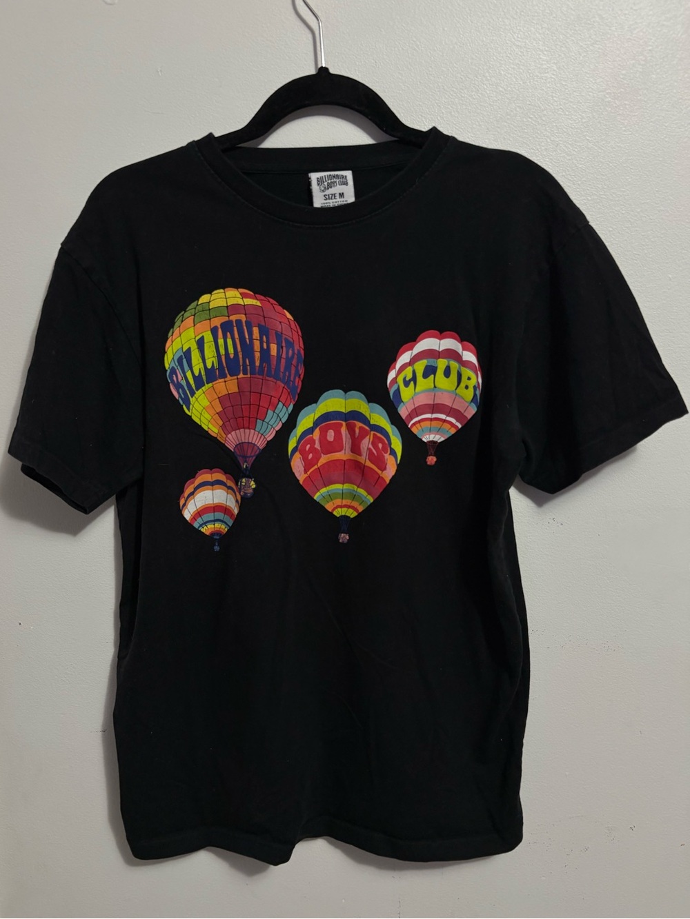 Billionaire Boys Club Black Tee with Multicolor Hot Air Balloons